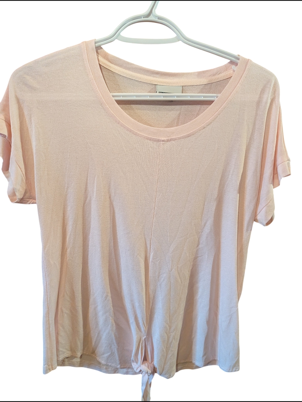 2/22$ Noisy May Light Pink Short Sleeve Tie-Front Tee
